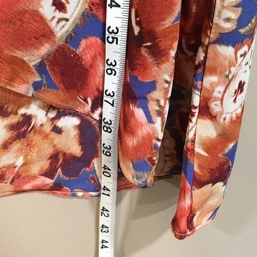 Cato Floral Paisley Asymmetrical Hem Wrap Dress Women L Orange Fairy Resort Boho - Picture 5 of 10